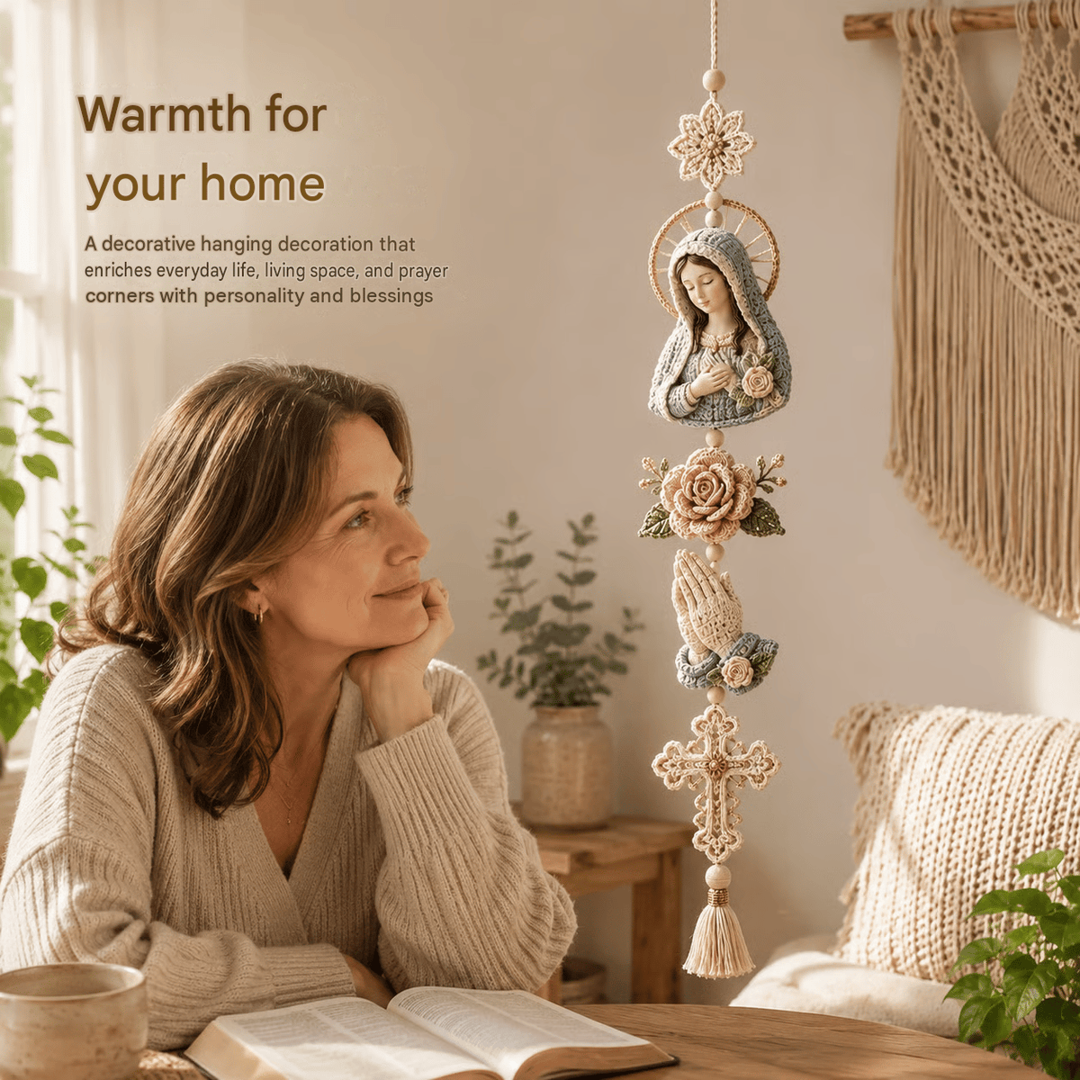 ✝️"Blessed Faith" DIY Crochet Kit – Hanging Decoration