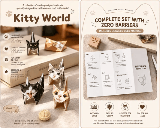 Kitty World 3D Cat Origami Kit