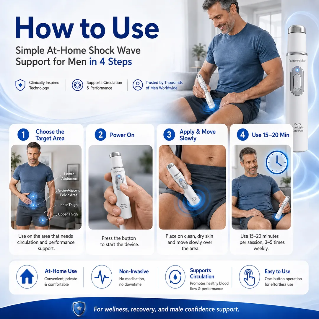 🔥LAST DAY 49% OFF🔥 - 💪Alcuras® Men's Ultrasonic Shock Wave Therapy Care Pen | Advanced Acoustic Wave Technology | Boost Circulation, Relieve Pain & Support Male Performance Confidence 💪