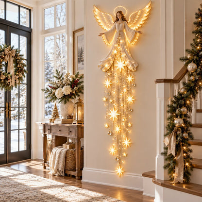 🎁Last Day 49% OFF - ✨Guardian Angel Starfall Cascade™ – Lighted Faith & Blessing Christmas Wall Decor✨