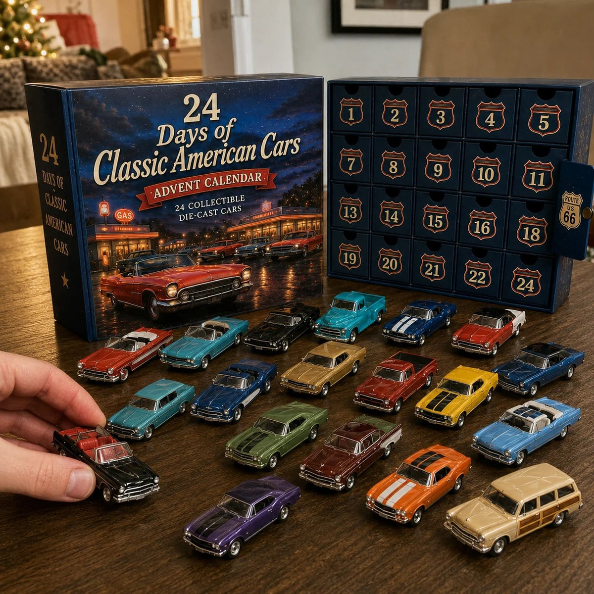24 Days of Classic American Cars Advent Calendar – 24 Vintage Ride Collectibles for Car Lovers