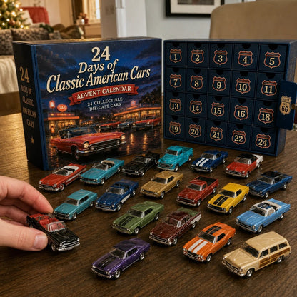24 Days of Classic American Cars Advent Calendar – 24 Vintage Ride Collectibles for Car Lovers