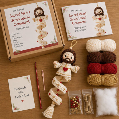 🔥Last Day 50% OFF -✝️DIY Crochet Blessed Mother Spiral Hanging Ornament Kit