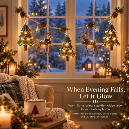 ⏰ LAST DAY 49% OFF - 🎄Lighted Woodland Christmas Garland🦌