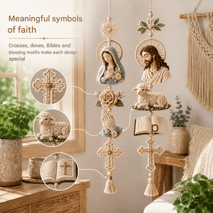 ✝️"Blessed Faith" DIY Crochet Kit – Hanging Decoration